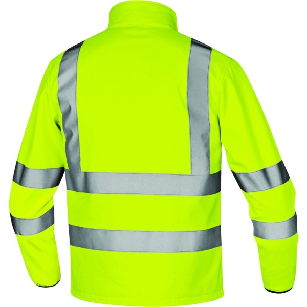 Softshell hidrofug de înaltă vizibilitate -  Softshell - 100% poliester - Membrană PU, 3 straturi laminate, culori: Galben fluorescent, Portocaliu fluorescent