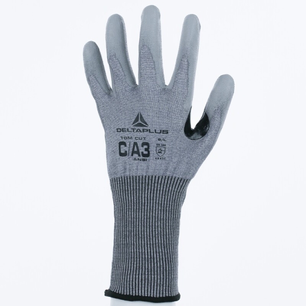 Mănușă tricotată cu strat protector - SOFTnocut - PU - Calibru : 15, culori: Gri