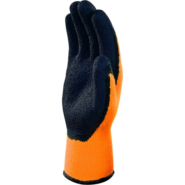 Mănușă tricotată cu strat protector - Acril - Spumă de nitril - Calibru : 10, culori: Portocaliu Fluo-Negru