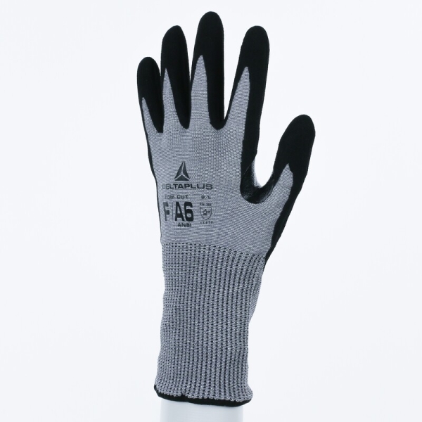 Mănușă tricotată cu strat protector - Xtremcut - Spumă de nitril - Calibru : 13, culori: Gri-Negru