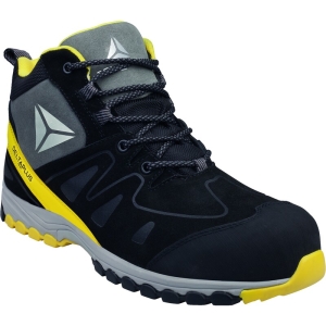 Pantofi Manhattan S3  - Piele - Crustă-Velur - Branț : EVA/Nitril Negru-Galben