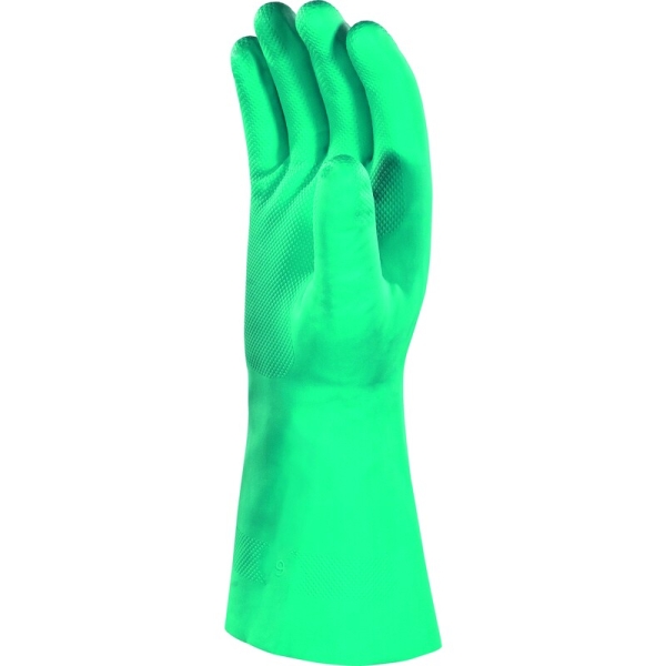 Mănușă impermeabilă cu fixare - Nitril neted - Lungime :  330   mm , culori: Verde