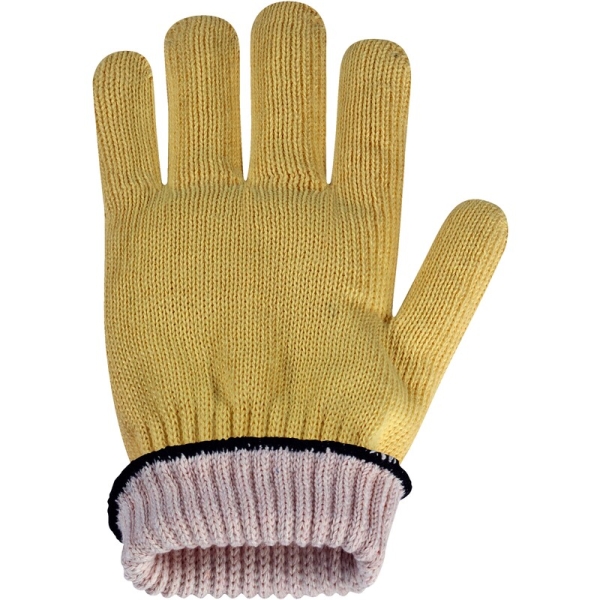 Mănușă tricotată fără strat protector - Aramidă, Bumbac - Calibru : 7, culoare Galben