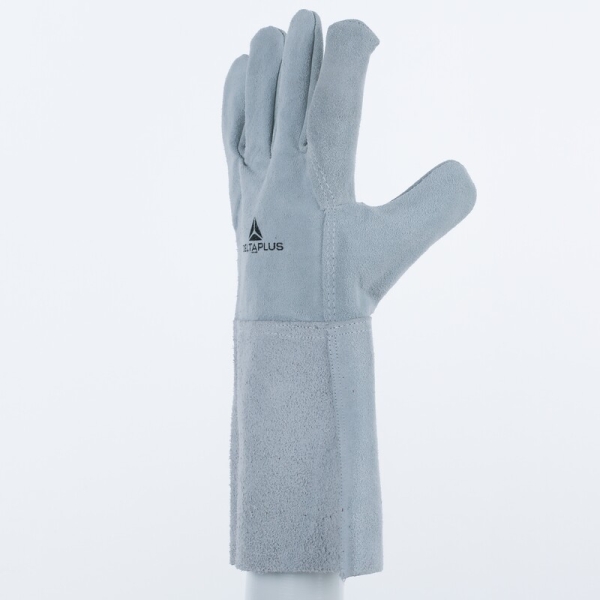 Mănușă preformată palmă piele/dos piele - Bovină - Lungime :  350   mm , culori: Gri