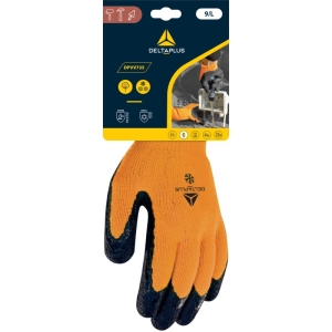 Mănușă tricotată cu strat protector - Acril - Spumă de nitril - Calibru : 10, culori: Portocaliu Fluo-Negru