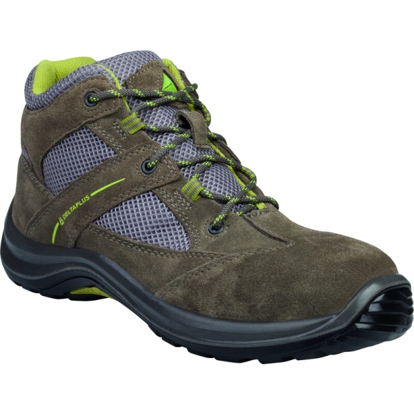 Bocanci De Protecție Virage S1P Gr/Ve  - Piele - Material textil - Crustă-Velur - Branț : PU/2d Gri-Verde, Negru-Roșu