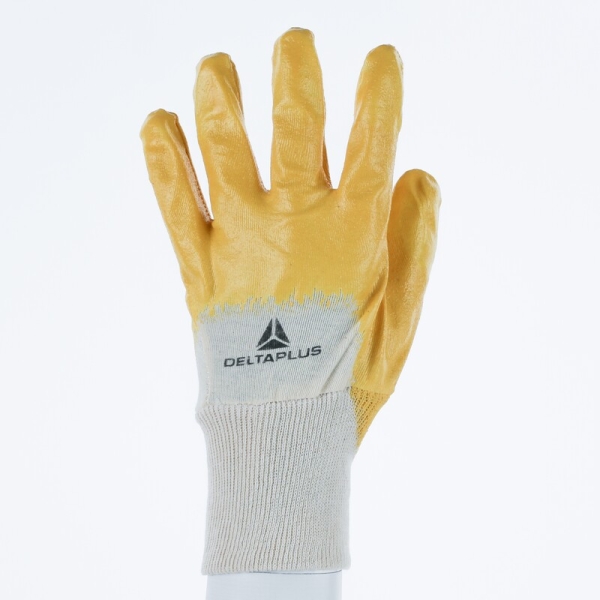 Mănușă preformată cu strat protector - Bumbac - Motive din nitril, culori: Galben