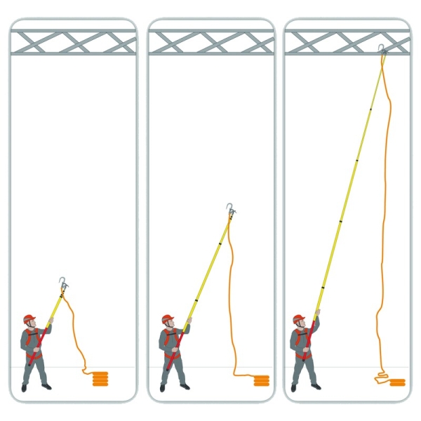 Braț telescopic - Fibră de sticlă, culoare Roșu-Galben fluorescent