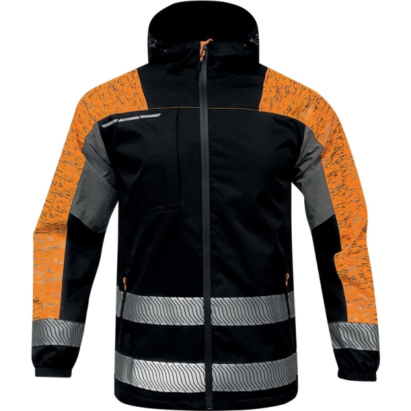 Jachetă impermeabilă -  Twill - 100% poliester reciclat - Membrană PU | Căptuşeală - 100% polaire polyester recyclé, culori: Negru-Portocaliu