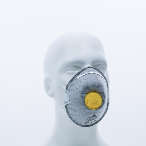 Semimască de unică folosință - Cărbune activ, Material sintetic nețesut - Cutie de 10, culoare Gri