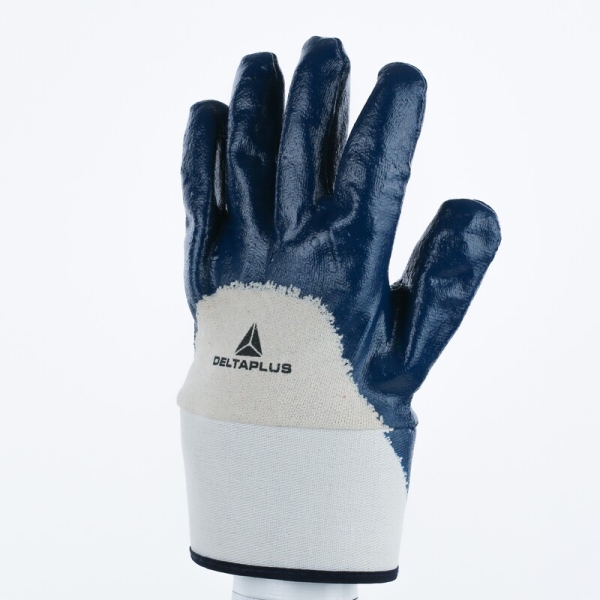 Mănușă preformată cu strat protector - Bumbac - Motive din nitril, culoare Albastru