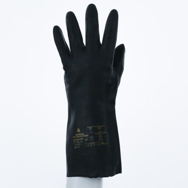 Mănușă impermeabilă fără fixare, cu material polar - Strat dublu de latex/neopren - Lungime :  300   mm , culori: Negru