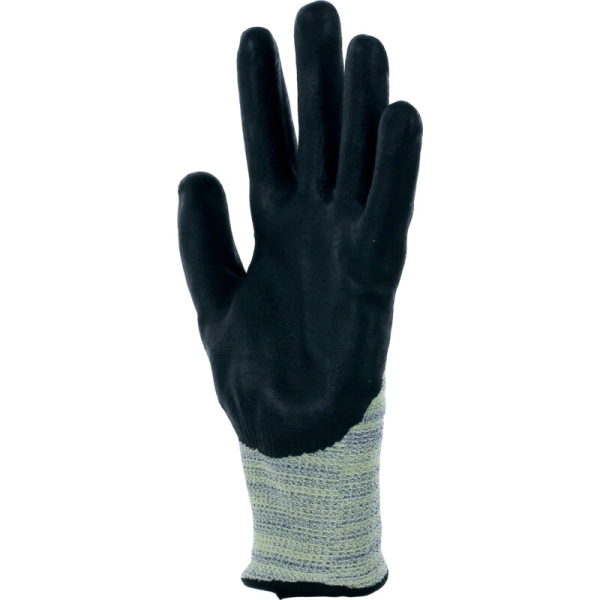 Mănușă tricotată cu strat protector - HEATnocut - Spumă de nitril - Calibru : 13, culori: Galben-Gri-Negru