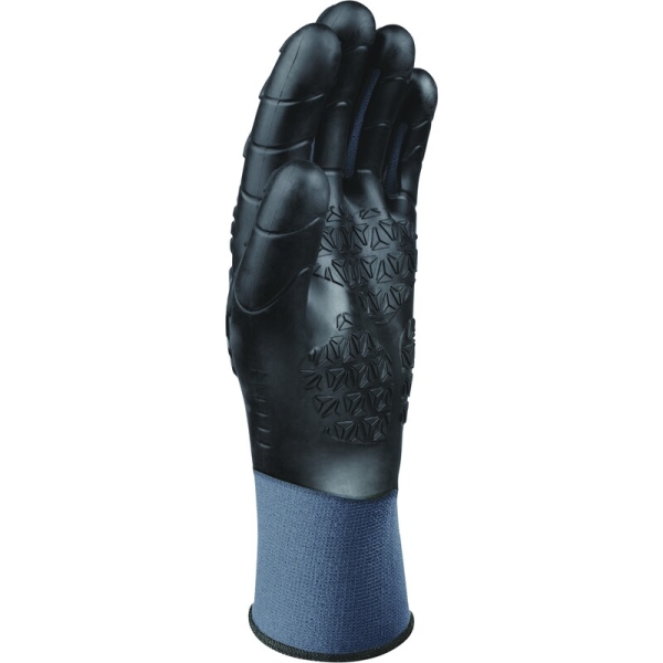 Mănușă tricotată cu strat protector - Poliester - Nitril neted, culoare Negru