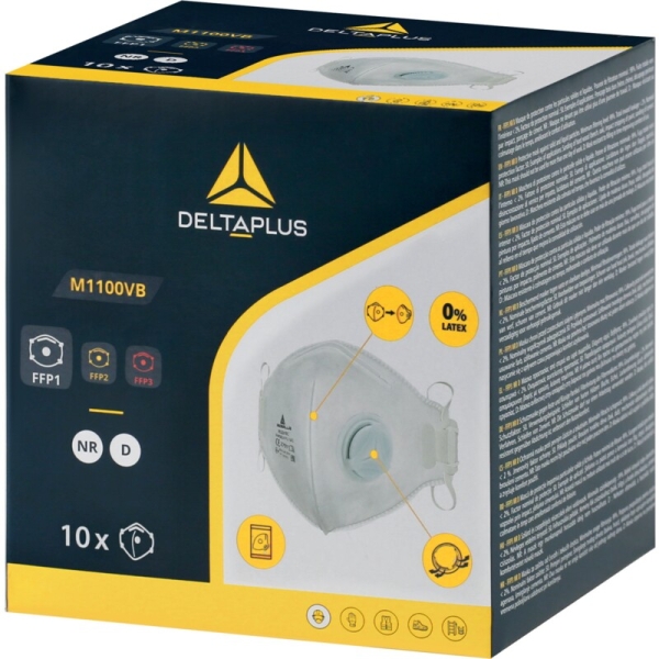 Semimască de unică folosință - Material sintetic nețesut - Cutie de 10, culoare Alb