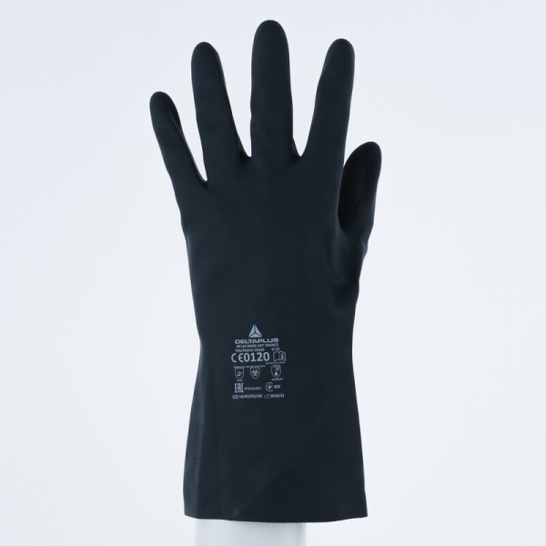 Mănușă impermeabilă cu fixare - Bumbac - Neopren ștanțat - Lungime :  300   mm , culori: Negru