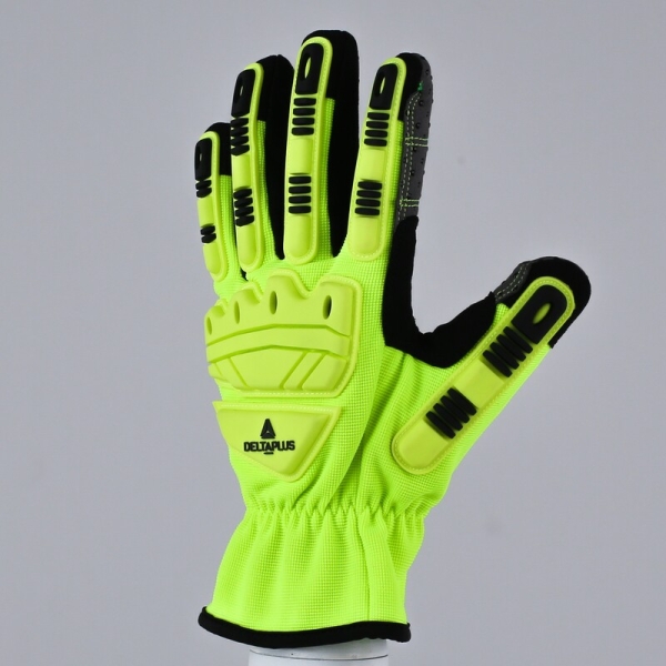 Mănușă preformată palmă material textil/dos material textil, culori: Galben