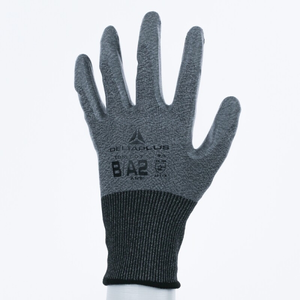 Mănușă tricotată cu strat protector - SOFTnocut - Nitril neted - Calibru : 18, culori: Gri