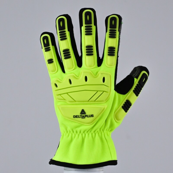 Mănușă preformată palmă material textil/dos material textil, culori: Galben