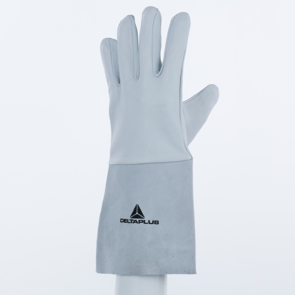 Mănușă preformată palmă piele/dos piele - Capră - Lungime :  350   mm , culoare Gri