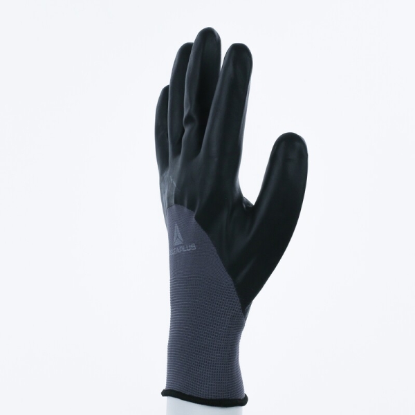 Mănușă tricotată cu strat protector - Poliamidă - Strat dublu de nitril - Calibru : 13, culori: Negru