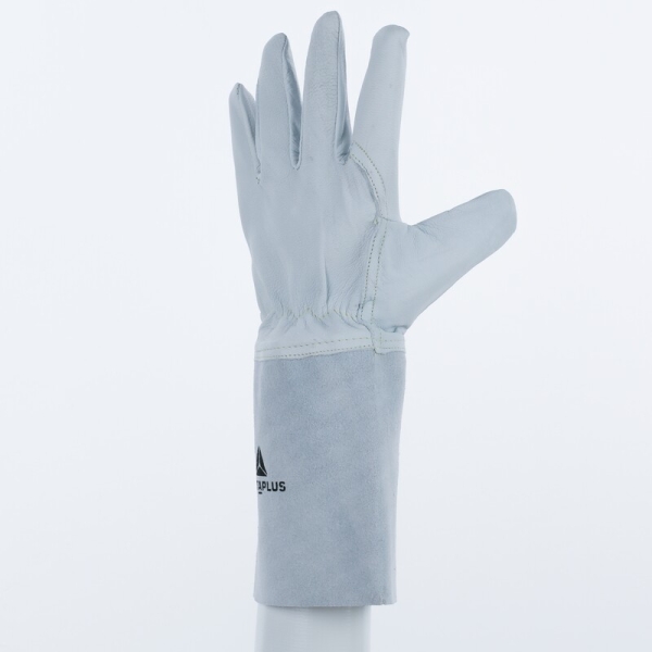 Mănușă preformată palmă piele/dos piele - Capră - Lungime :  350   mm , culori: Gri