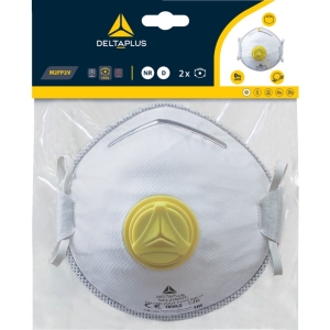 Semimască de unică folosință - Material sintetic nețesut - Pungă de 2, culoare Alb