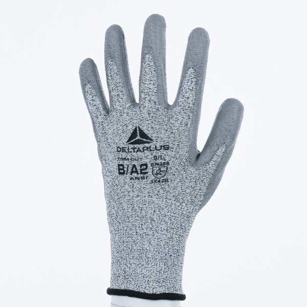 Mănușă tricotată cu strat protector - Econocut - PU - Calibru : 13 - Pungă de 3, culori: Gri