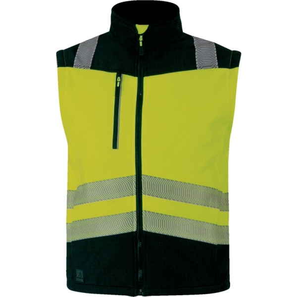 Softshell hidrofug 2 în 1 -  Softshell - 96% poliester reciclat 4% elastan reciclat - 2 straturi laminate, culori: Galben fluorescent-Negru, Portocaliu Fluo-Negru