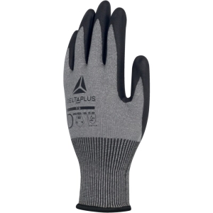 Mănușă tricotată cu strat protector - Poliester, Spandex, Fibră de oțel inoxidabil - Spumă de nitril - Calibru : 18 - Pungă de 3, culori: Gri-Negru