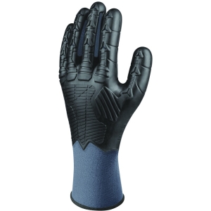 Mănușă tricotată cu strat protector - Poliester - Nitril neted, culoare Negru