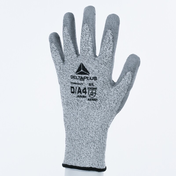 Mănușă tricotată cu strat protector - Econocut - PU - Calibru : 13 - Pungă de 3, culori: Gri