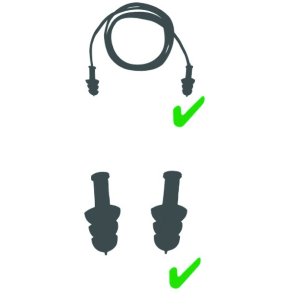 Dop de urechi - TPR (termoplastic) - Șnur - SNR:  34   dB  - Pungă de 10, culoare Gri