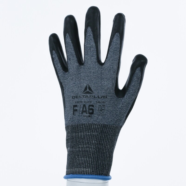 Mănușă tricotată cu strat protector - Xtremcut - Spumă de polimer apă - Calibru : 18, culori: Bleumarin-Negru