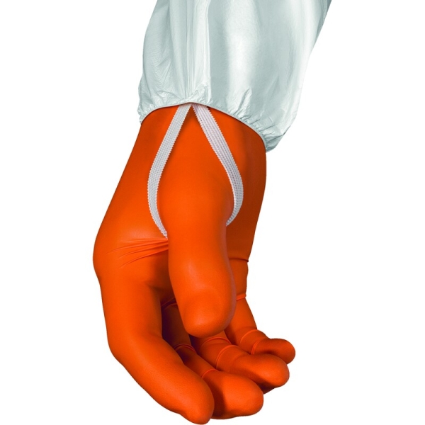 Combinezon de unică folosință - Material microporos laminat, SMS -  sms material microporos laminat, culori: Alb-Portocaliu