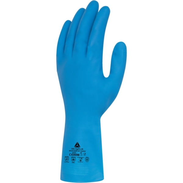 Mănușă impermeabilă fără fixare, cu material polar - Latex neted - Lungime :  300   mm , culori: Albastru