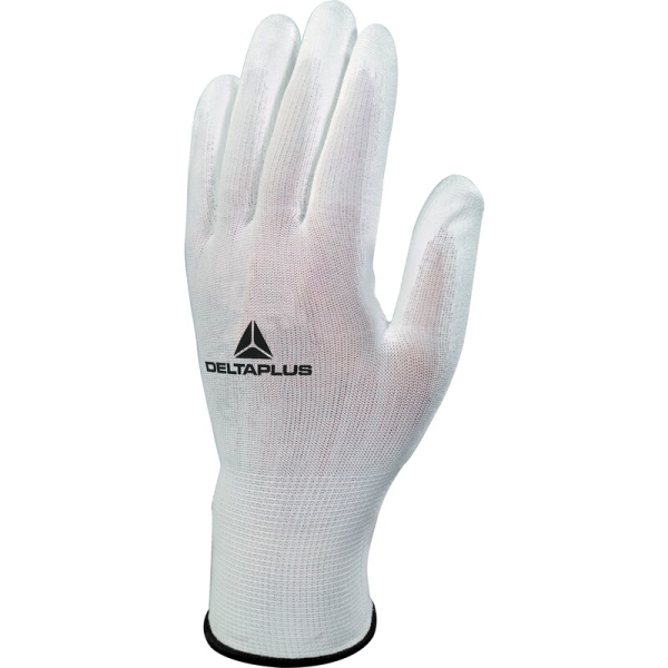 Mănușă tricotată cu strat protector - Poliester - PU - Calibru : 13, culori: Alb