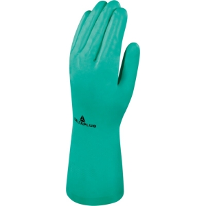 Mănușă impermeabilă fără fixare, cu material polar - Nitril neted - Lungime :  330   mm , culori: Verde