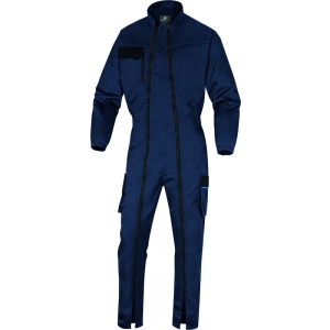 Combinezon de lucru cu fermoar dublu -  Twill - 65% poliester 35% bumbac, culori: Bleumarin-Albastru regal, Gri-Portocaliu