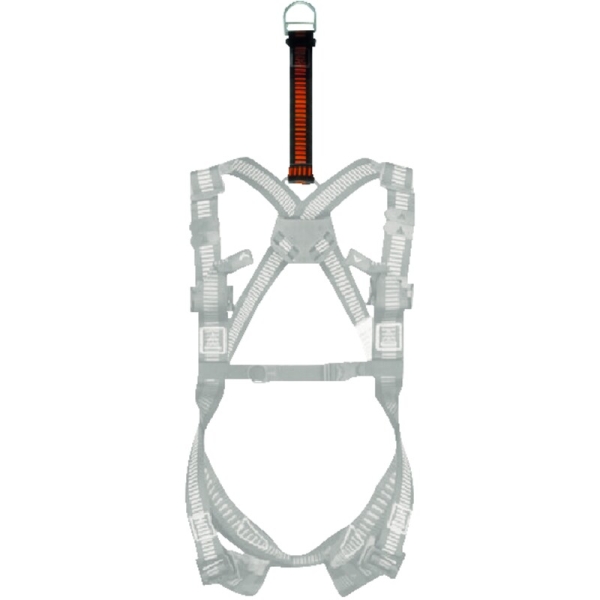 Chingă de extensie cu inel de ancorare - Oțel, Poliester, culoare Negru-Portocaliu