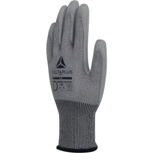 Mănușă tricotată cu strat protector - Poliester, Spandex, Fibră de oțel inoxidabil - PU - Calibru : 18 - Pungă de 3, culori: Gri