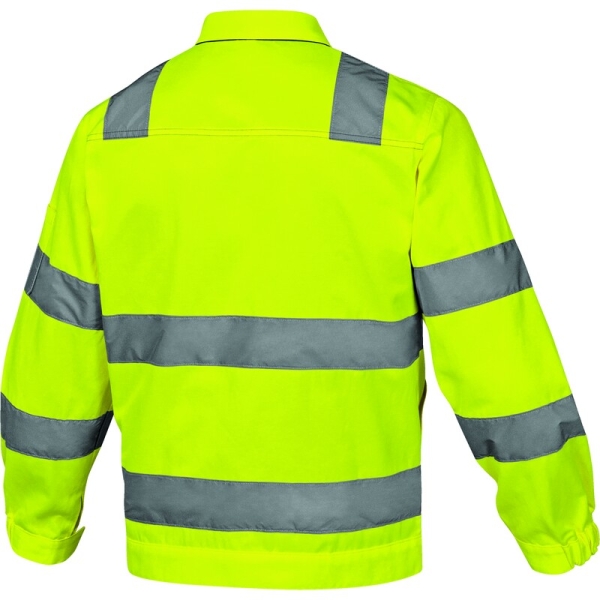 Jachetă de lucru de înaltă vizibilitate -  Twill - 54% bumbac 46% poliester - 260 g/m², culori: Galben fluorescent-Gri, Portocaliu Fluo-Gri
