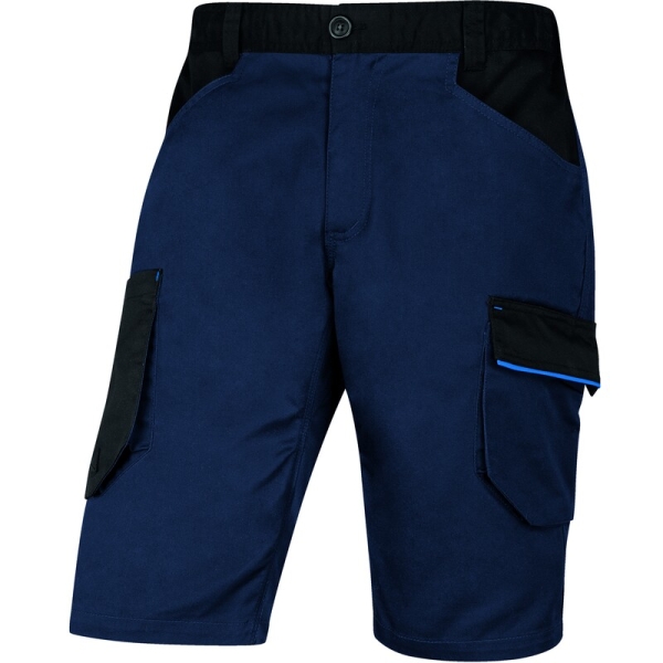Bermudă de lucru -  Twill - 65% poliester 35% bumbac, culori: Bleumarin-Albastru regal, Gri închis, Gri închis-Galben, Gri-Portocaliu
