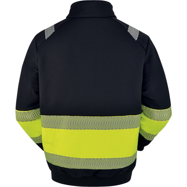 Jachetă cu vizibilitate ridicată -  Fleece - 100% poliester reciclat, culori: Galben fluorescent-Negru, Portocaliu Fluo-Negru