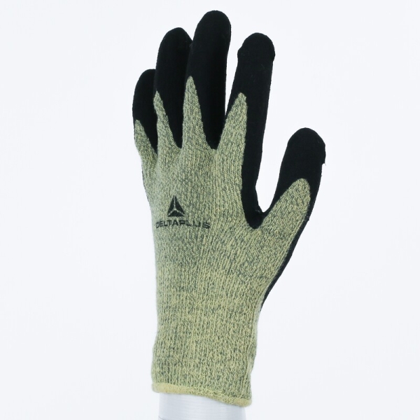 Mănușă tricotată cu strat protector - Aramidă, Fibră de sticlă - Spumă de neopren - Calibru : 10, culori: Galben-Negru