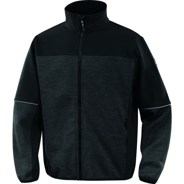 Jachetă din polar -  Tricotaj - 100% poliester | Softshell - 96% poliester 4% elastan - 2 straturi laminate, culori: Gri-Negru, Negru