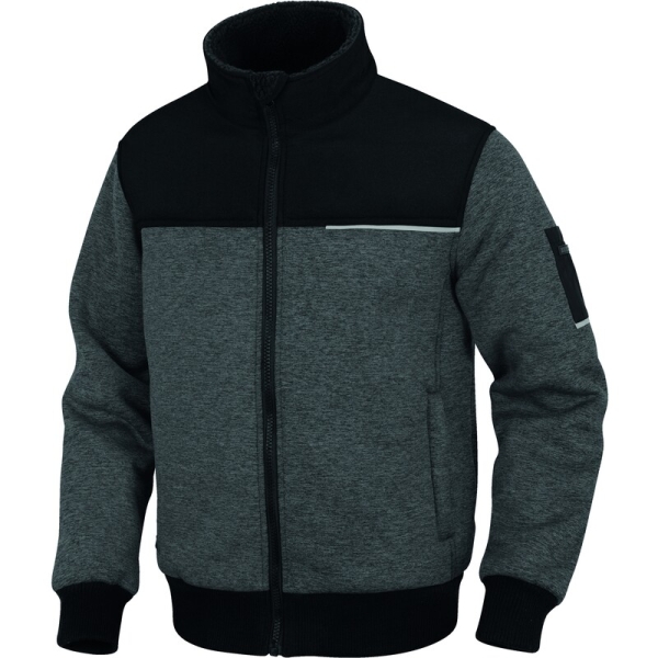 Bluzon călduros -  Tricotaj - 100% poliester | Fleece - 100% poliester, culori: Gri-Negru