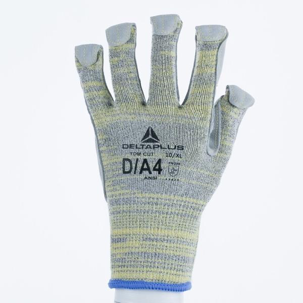 Mănușă tricotată fără strat protector cu țepi - HEATnocut, HDPE - Calibru : 10, culori: Galben-Gri