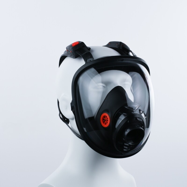 Mască - Silicon - Visière: Policarbonat, culoare Negru-Portocaliu