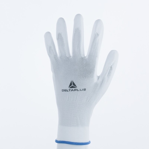 Mănușă tricotată cu strat protector - Poliamidă - PU - Calibru : 13, culori: Alb